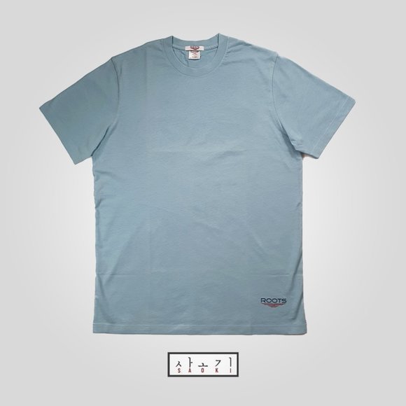 ROOTS Men's Solid [Blue] Crew Neck Cotton T-Shirt - Picture 1 of 6
